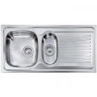 Кухонна мийка на півтори чаші з сушкою  CM SPA Mondial 115X5 нержавіюча сталь, ліва