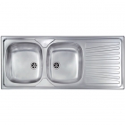 Кухонная мойка на две чаши с сушкой CM SPA Mondial 115Х7 нержавеющая сталь, левая