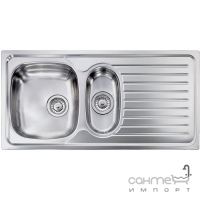 Кухонна мийка на півтори чаші CM SPA Siros 10445 нержавіюча сталь полірована, чаша зліва