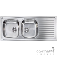Кухонна мийка на дві чаші з сушкою CM SPA Siros 10447 нержавіюча сталь полірована, ліва