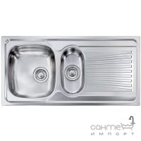 Кухонна мийка на півтори чаші з сушкою  CM SPA Mondial 115X5 нержавіюча сталь, ліва