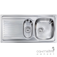 Кухонна мийка на півтори чаші з сушкою  CM SPA Mondial 115X5 нержавіюча сталь, права