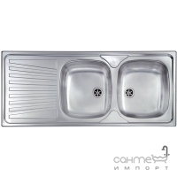 Кухонна мийка на дві чаші з сушкою  CM SPA Mondial 115Х7 нержавіюча сталь, права