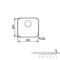 Кухонная мойка прямоугольная CM SPA Cinzia 11994 нержавеющая сталь, микродекор scratch-resistant