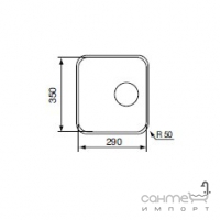 Кухонная мойка прямоугольная CM SPA Cinzia 11994 нержавеющая сталь, микродекор scratch-resistant