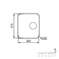 Кухонная мойка прямоугольная CM SPA Cinzia 11993 нержавеющая сталь, микродекор scratch-resistant