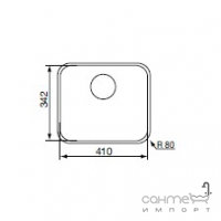 Кухонная мойка прямоугольная CM SPA Cinzia 11993 нержавеющая сталь, микродекор scratch-resistant