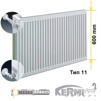 Стальной панельный радиатор Kermi Тип-11 FKO-боковое подключение H 600x61 мм