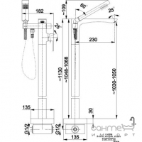 Змішувач для ванни для підлоги KFA Armatura Cassini 4125-510-00 хром