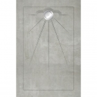 Душевой поддон из керамогранита Aquanit с сифоном Multi 90х135 Beton Grey серый бетон