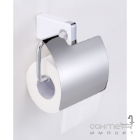 Тримач для туалетного паперу з кришкою Yacore FAB F3111WC хром/білий пластик