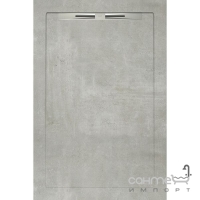 Душевой поддон из керамогранита Aquanit с сифоном Slope 90х135 Beton Grey серый бетон