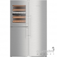 Комбинированный холодильник Side-by-Side Liebherr SBSes 8473 (А++) с винным шкафчиком нержавеющая сталь