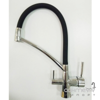 Змішувач для кухні з гнучким виливом для фільтрованої води Fabiano FKM-31.10 Chrome Black хром/чорний