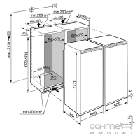 Встраиваемый холодильник-морозильник Side-by-Side Liebherr SBS 70I2 (IK 3520+SIGN 3524) Comfort NoFrost (A++)