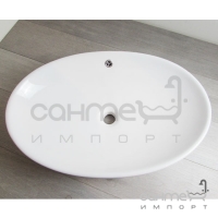 Раковина керамічна на стільницю овальна Vito VT-0043 біла
