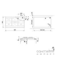 Комплект Smeg Coloniale варочная поверхность SRV896POGH кремовая + духовой шкаф Smeg Coloniale SF800PO кремовый