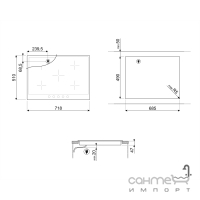 Комплект Smeg Coloniale варочная поверхность P875PO кремовая + духовой шкаф Smeg Coloniale SF800PO кремовый