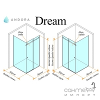 Прямокутна душова кабіна Andora Dream