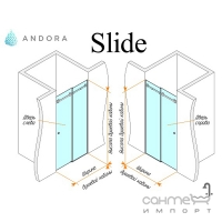 Душові двері в нішу розсувні Andora Slide