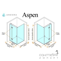 Угловая душевая кабина Andora Aspen