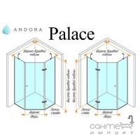 Кутова пентагональна душова кабіна Andora Palace