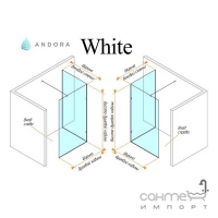 Пристінна бездверна душова кабіна Andora White