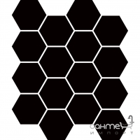 Плитка настенная, мозаика 22,0x25,5 Paradyz Universal Pressed Mosaic Hexagon Nero