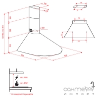 Купольная вытяжка Perfelli Campanelle KR 5412 W LED белая