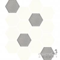 Настінна плитка, мозаїка 22,0x25,5 Paradyz Universal Pressed Mosaic Hexagon Bianco Mix