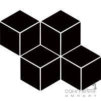 Плитка настенная, мозаика 20,4x23,8 Paradyz Universal Pressed Mosaic Rhombus Heksagon Nero