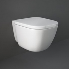 Безободковий підвісний унітаз із сидінням softclose дюропласт Rak Ceramics One EL13AWHA білий