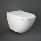 Безободковий підвісний унітаз із сидінням softclose дюропласт Rak Ceramics Reserva RS13AWHA білий