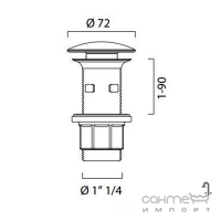 Донный клапан для раковин Catalano 5PCBSL00 белая керамика