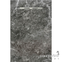 Душевой поддон из керамогранита Aquanit с сифоном Slope 90х1350 Fiori di Pesca Grey серый мармор