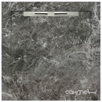 Душевой поддон из керамогранита Aquanit с сифоном Slope 90х90 Fiori di Pesca Grey серый мрамор