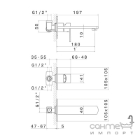 Змішувач для раковини прихованого монтажу Vema Plavis V01050B0010 хром