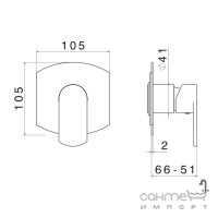 Внешняя часть смесителя для душа скрытого монтажа Vema Plavis V01130EB0010 хром