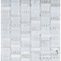 Декоративная мозаика, мрамор и стекло 30x30 Kale Bareks Vivacer HL-85 Белая