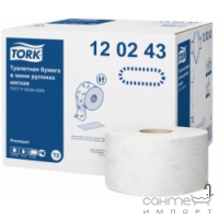 Т/бумага в мини рулонах джамбо супер мягкая Premium для общественных санузлов Tork 120243 белая