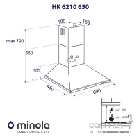 Купольна витяжка Minola HK 6210 XX 650 кольори в асортименті