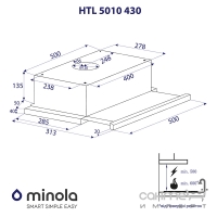 Телескопическая вытяжка Minola HTL HTL 5010 ХХ 430 цвета в ассортименте
