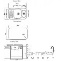 Кухонная мойка Ukinox Comfort COP 775.490 15 GT 8K полированная оборотная