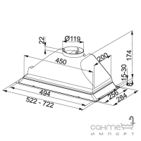 Встраиваемая кухонная вытяжка Franke Box FBI 722 XS LED0 305.0518.690