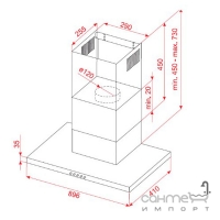 Пристенная вытяжка Perfelli Ziti T 9612 A 1000 LED в цвете