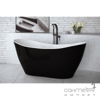 Окремостояча ванна з сифоном Besco PMD Piramida Viya 160 Black&White