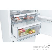 Отдельностоящий двухкамерный холодильник с нижней морозильной камерой Bosch Serie 4 NoFrost KGN39VW306 белый