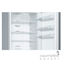 Окремий двокамерний холодильник із нижньою морозильною камерою Bosch Serie 4 NoFrost KGN39XL306 Inox Look