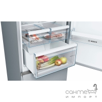 Отдельностоящий двухкамерный холодильник с нижней морозильной камерой Bosch Serie 4 NoFrost KGN39XL306 Inox Look