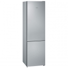 Стоїть окремо двокамерний холодильник з нижньою морозильною камерою Siemens KG39NVL306 нержавіюча сталь